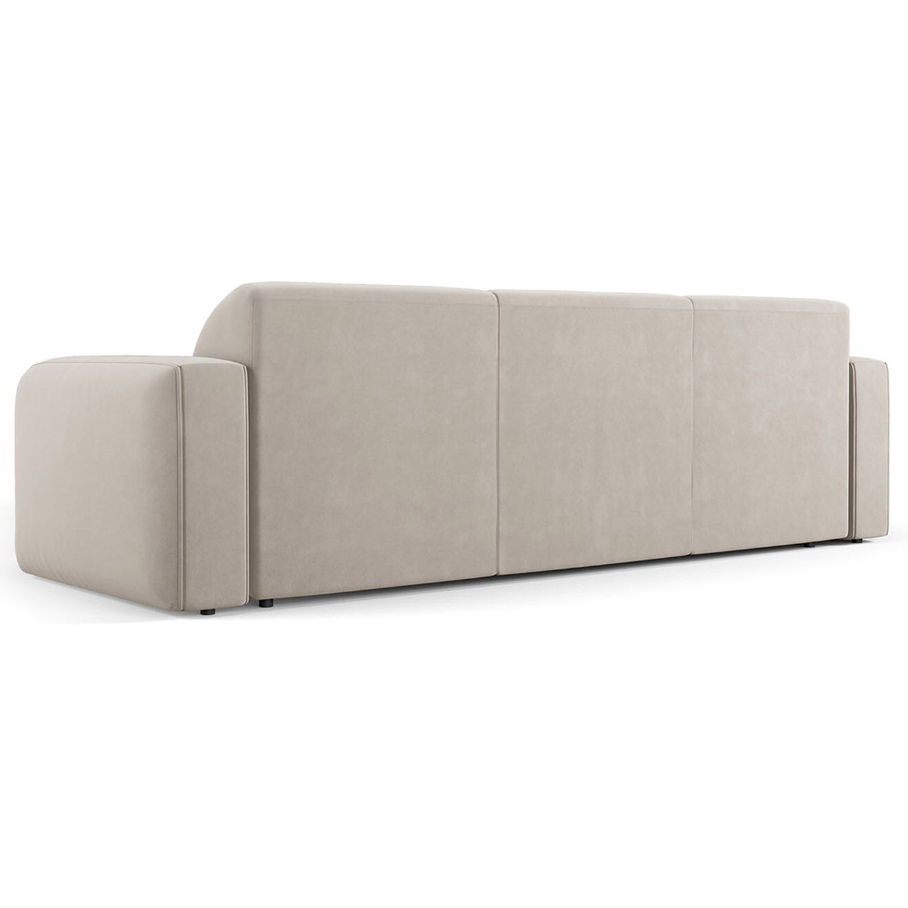 Mazzini Sofas Canapé Velours Jasmin 3 Places beige - 235x95x72 cm
