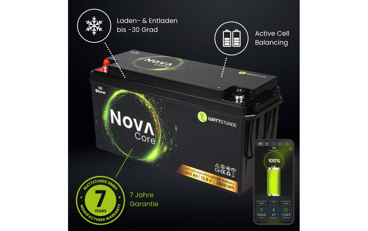 Batterie NOVA Core 200 Ah LiFePO4<br>Batterie mit langer Lebensdauer