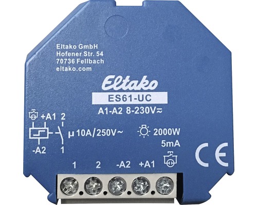 Eltako ES61-UC 10A impulsschakelaar, 1 maakcontact, elektronisch, voor inbouwmontage
