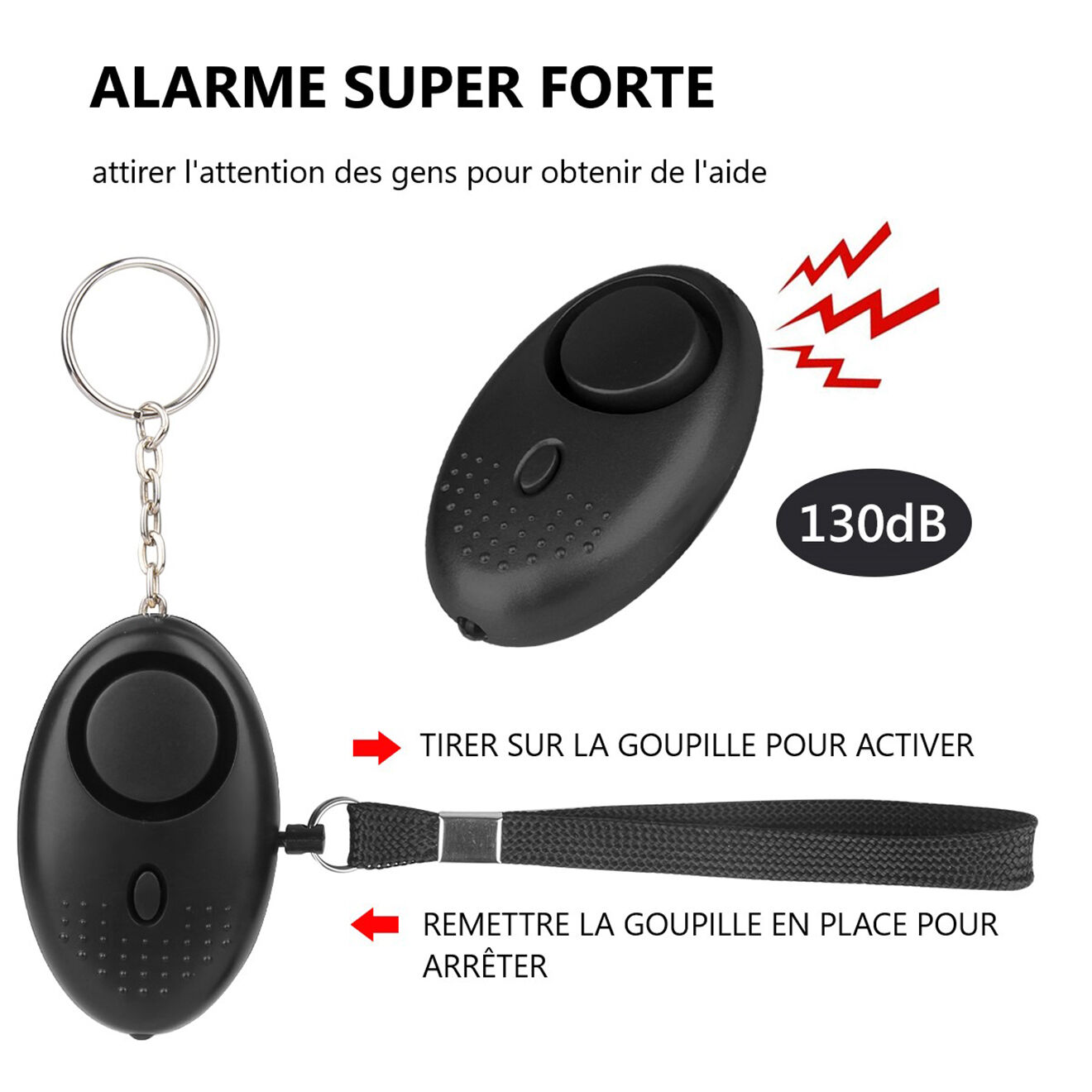 Onamaste Alarme dissuasive noire