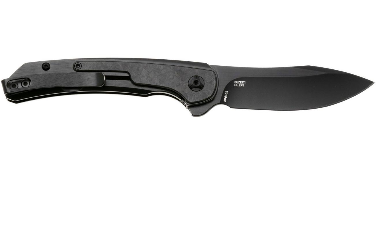 CRKT Padawan 6070CF, Black 14C28N, Black Stainless Steel, Carbon Fiber Overlay zakmes, Pedro Buzetti design