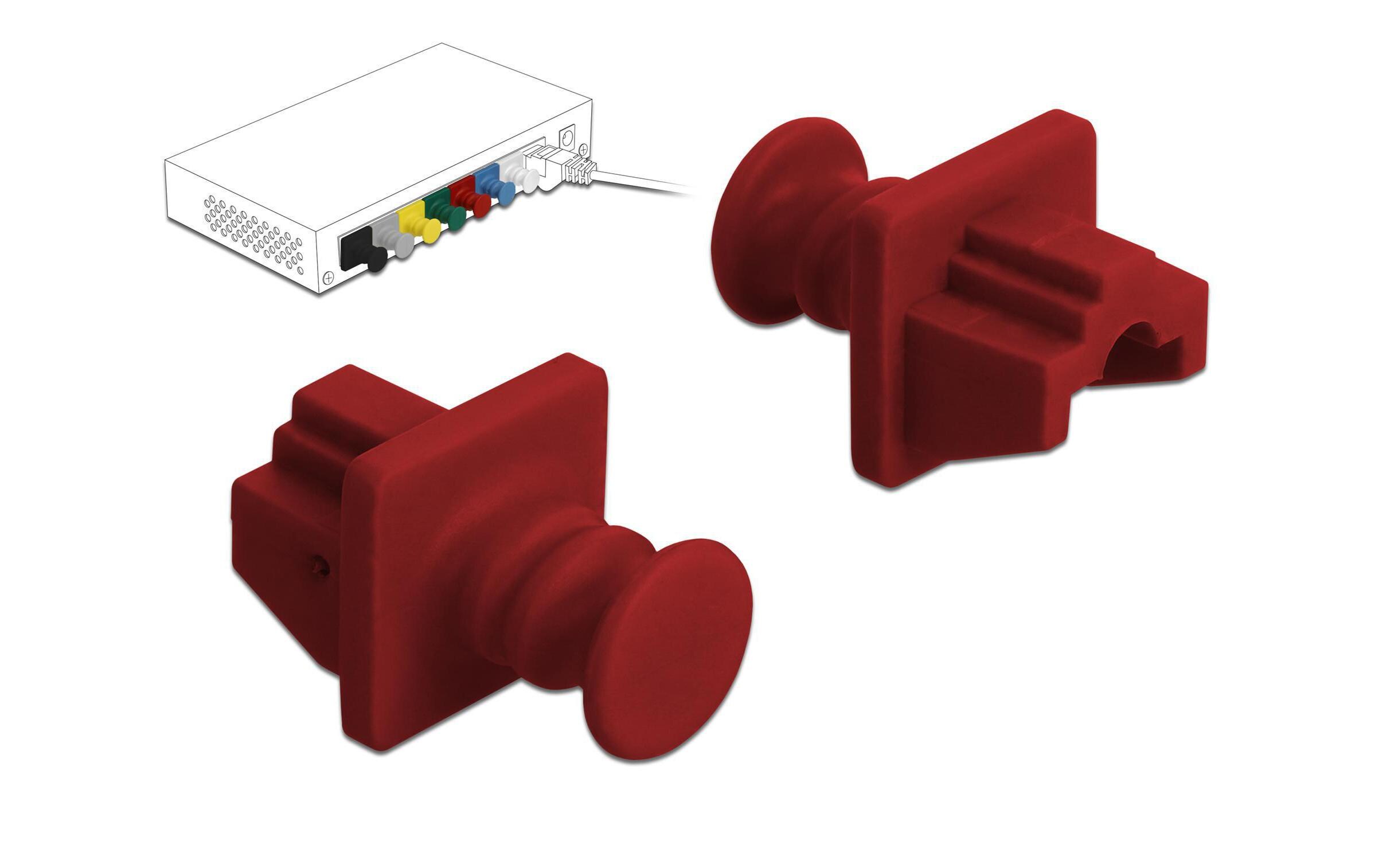 Blindstecker/Staubschutz RJ45 10 StückDelock Staubschutz für RJ45 Buchse 10 Stück rot