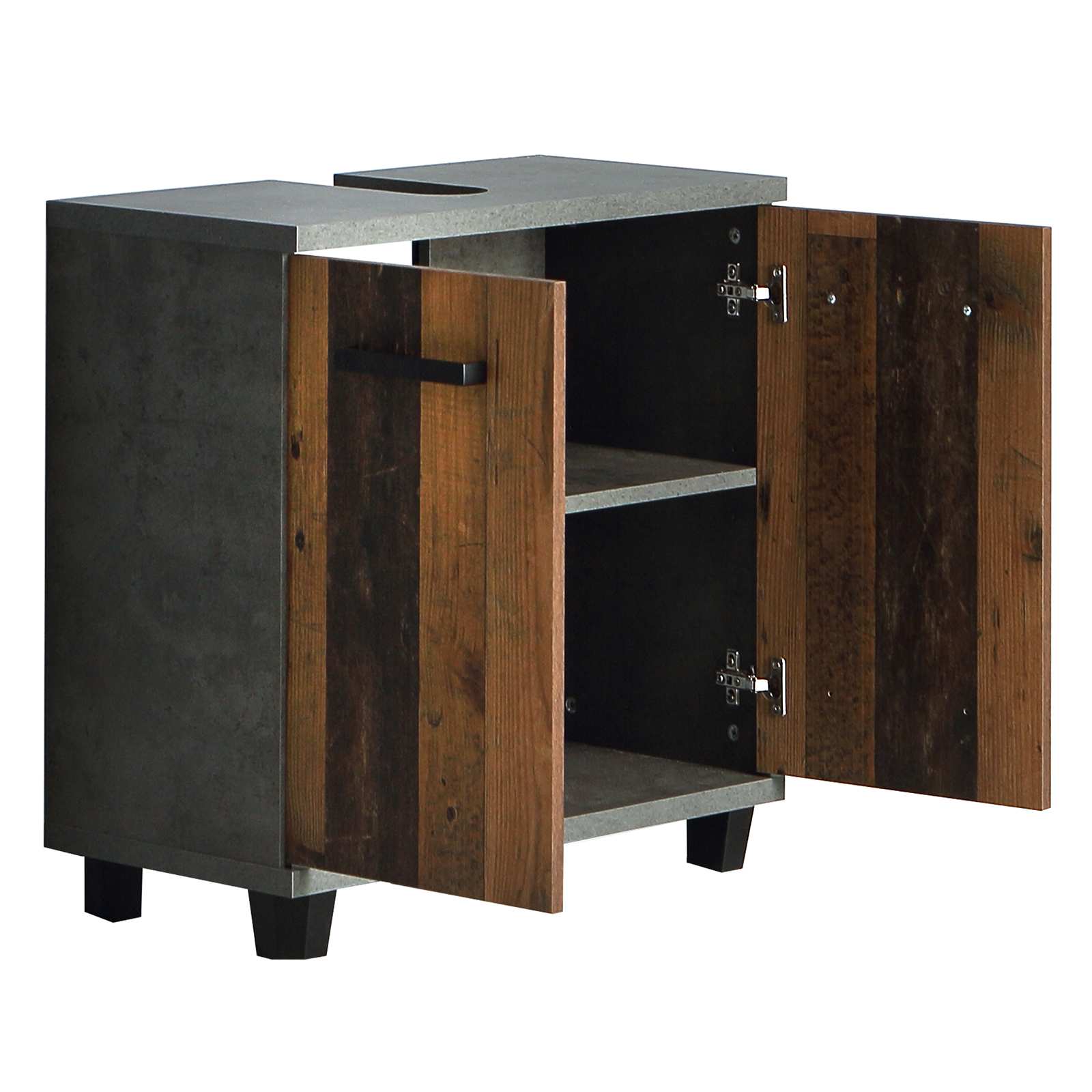 Waschbeckenunterschrank - Old Wood Vintage - Beton - 69 cm