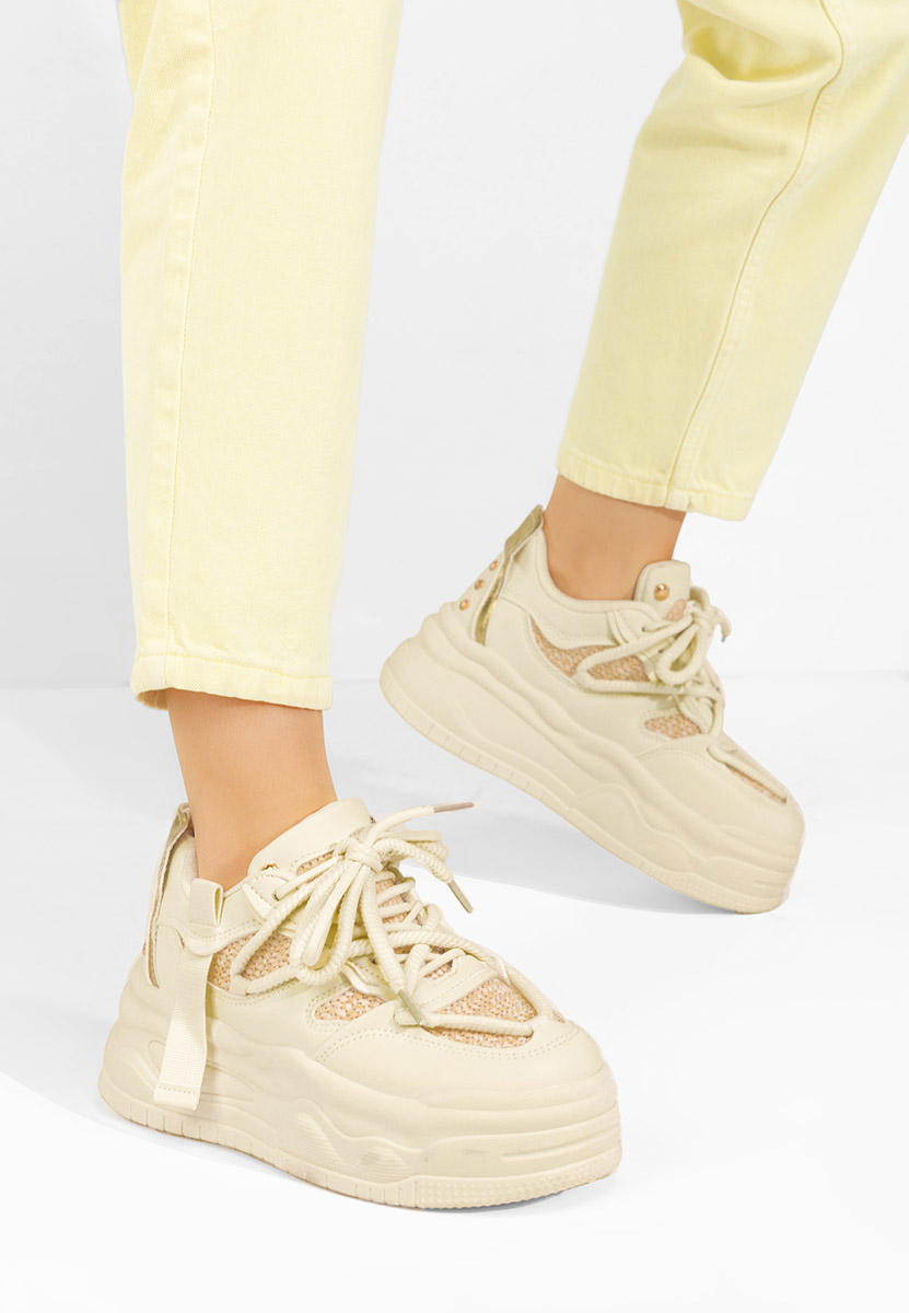Baskets à plateforme beige Shirleen