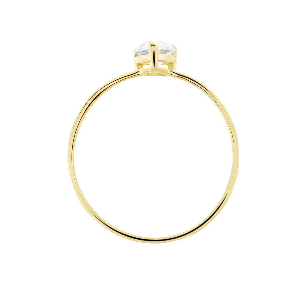 Bague Or Jaune Solitaire Harrietta Oxyde De Zirconium