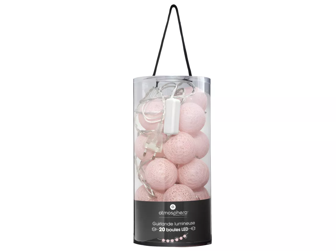 Guirlande Led Secteur 20 Boules D6cm - ATMOSPHERA