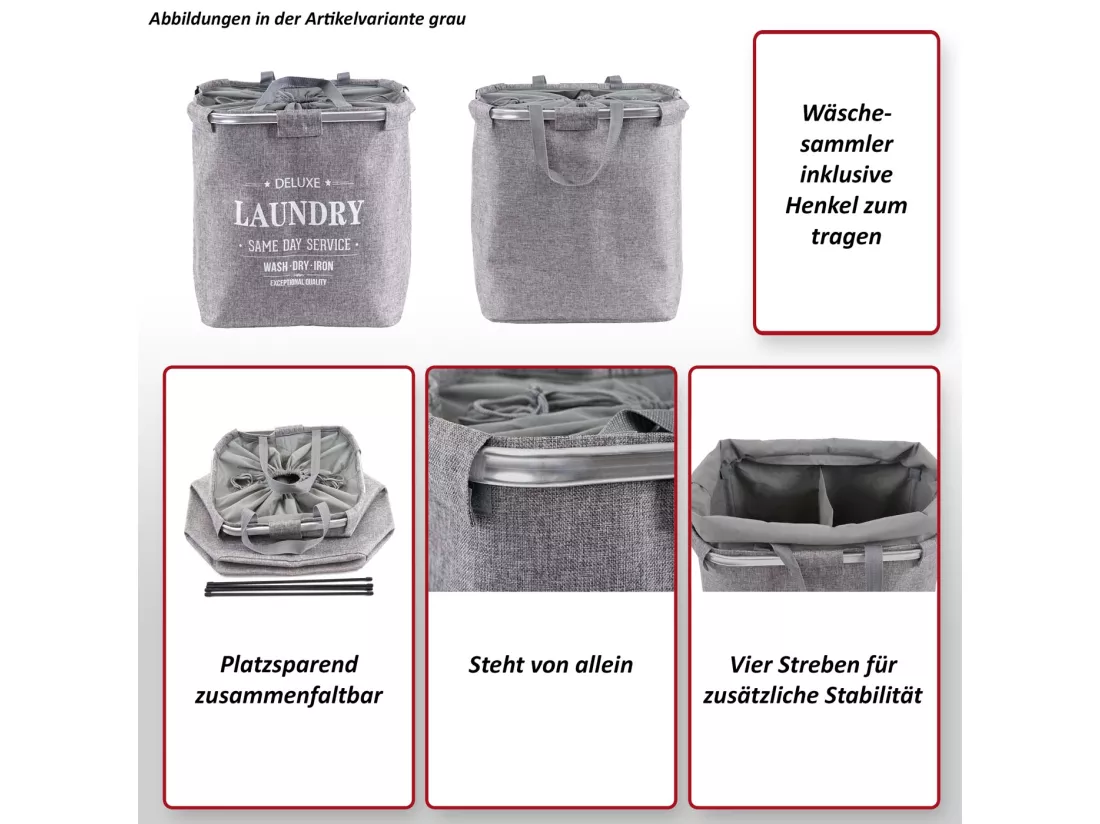 Collecteur de linge MCW-C34, velours bleu
