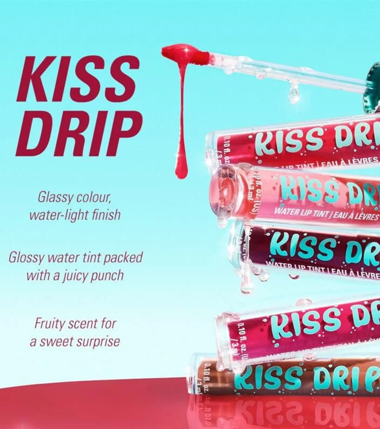 Makeup Revolution - Lip Tint Kiss Drip Water - Cherry Glace