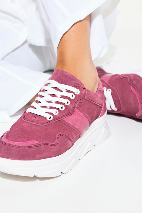 Leder-Sneaker, Chunky-Sohle, Wechselfußbett, Weite H