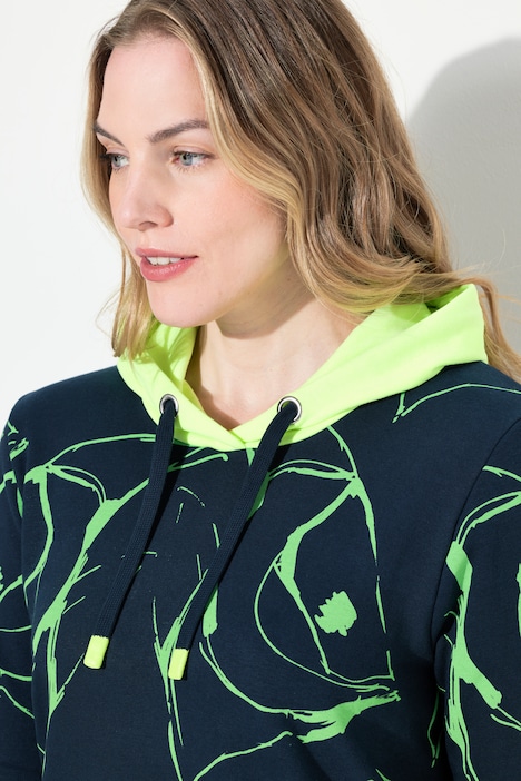 Sweatpullover, Kapuze, Langarm, allover Print, OEKO-TEX Made in Green