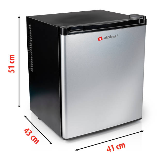 alpina Mini Koelkast 38L - Minibar Vrijstaand - Camping Koelkast en Drankenkoelkast - Instelbare Temperatuur 6 tot 22°C