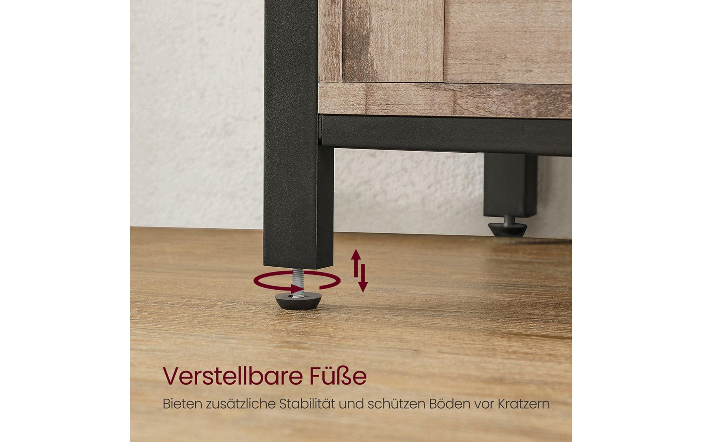 Kommode 100 x 80 cm, Braun/Schwarz<br>Aufbewahrungsschrank mit Schiebetüren