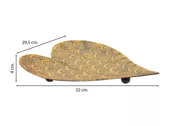 Centre de table en métal doré 32x29.5x4h