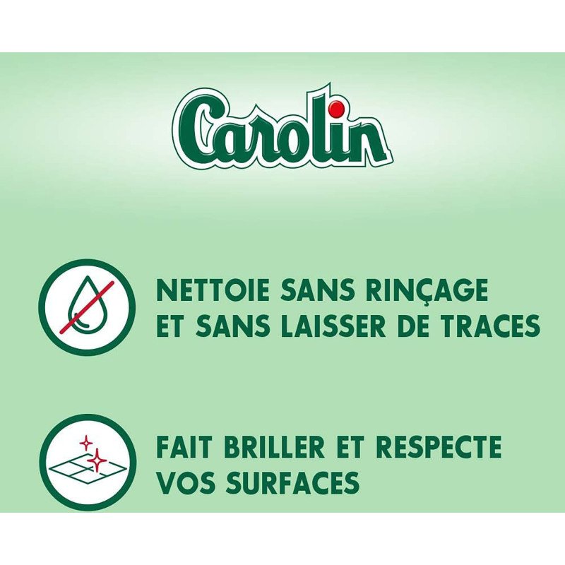 Nettoyant multi-surfaces anti-bactérien Carolin Huiles essentielles Eucalyptus & Arbre à thé - Flacon de 1 L