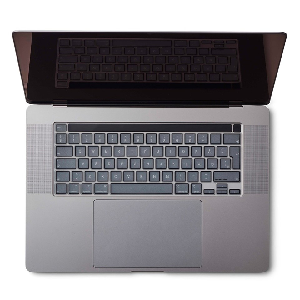 Philbert - Keyboard cover Europe MacBook Pro 13” M1-M2 2020/2022 and 16” 2019 - Transparent/Black