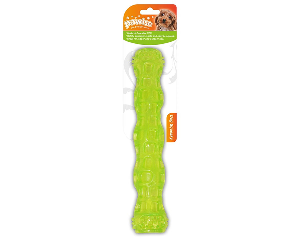 BRINQUEDO PARA CÃO PAWISE BASTÃO DE TERMOPLÁSTICO COM SQUEAKER 28CM