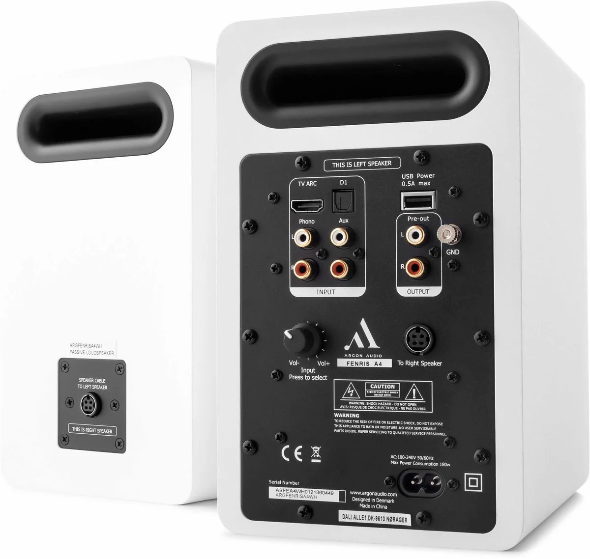 Argon Audio Fenris Active A4 Blanc Enceintes sans fil hi-fi