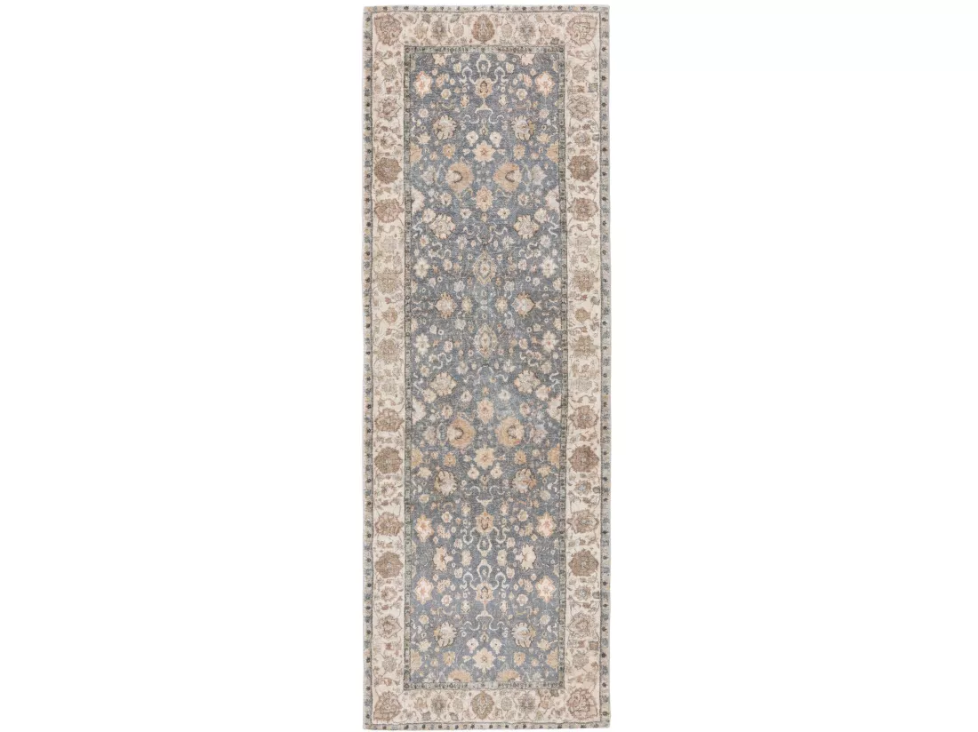 Tapis de couloir Mara Beige/Bleu 80x240 cm