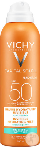 Vichy Idéal Soleil Brume Hydratante Invisible IP50 Peau Sensible Flacon Spray 200ml