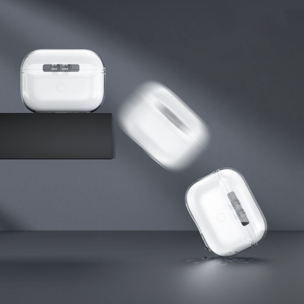 AirPods Pro 2 / AirPods Pro Gummi Schutzhülle Abdeckung mit Schlüsselring - Blau / Transparent