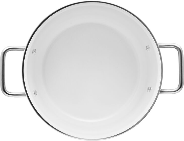Eva Trio White Line Gryde 7 l 24 cm keramisk Slip-Let® belægning White
