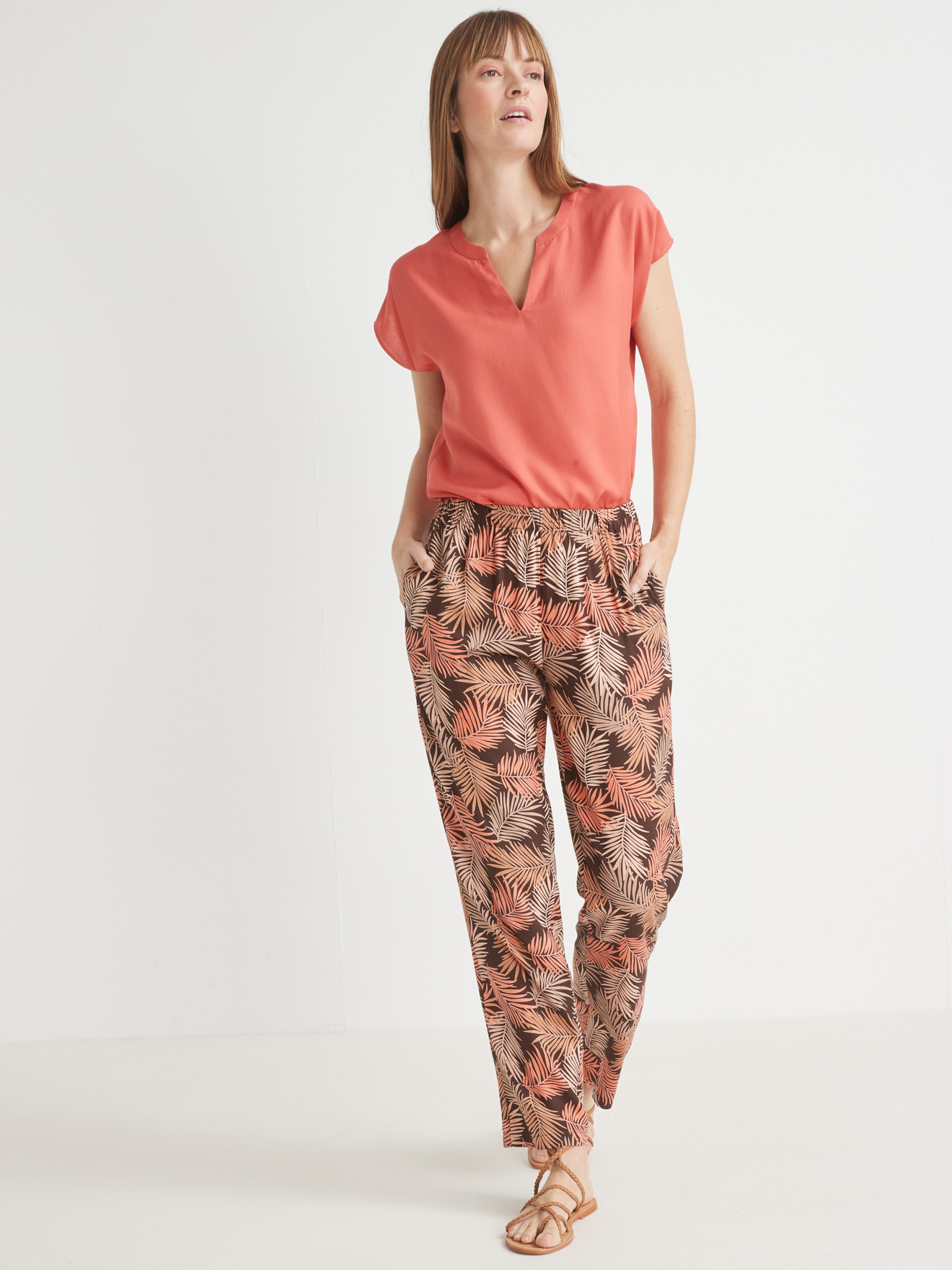 Pantalon fluide entièrement élastiqué