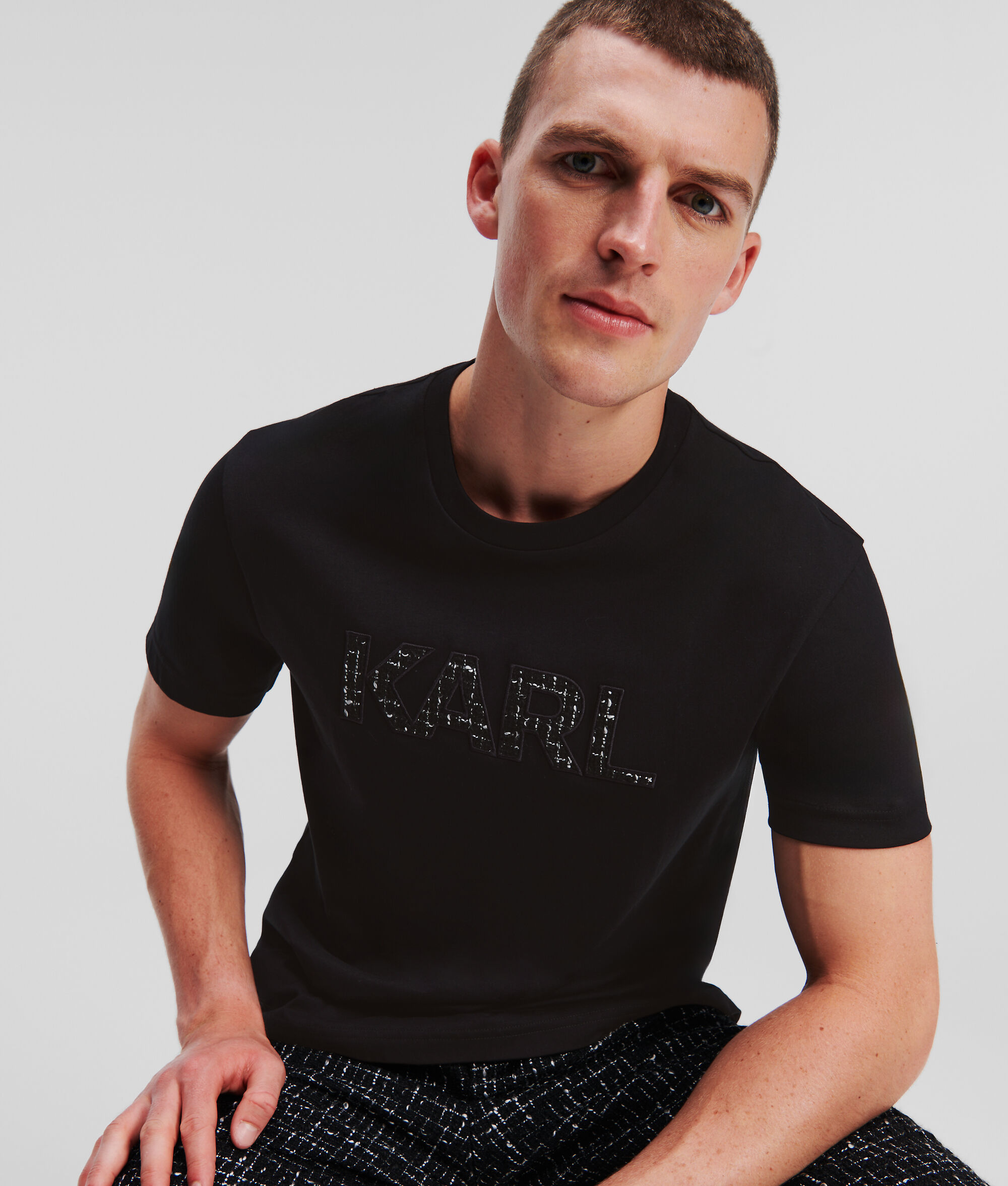 T-SHIRT À LOGO KARL EN BOUCLÉ