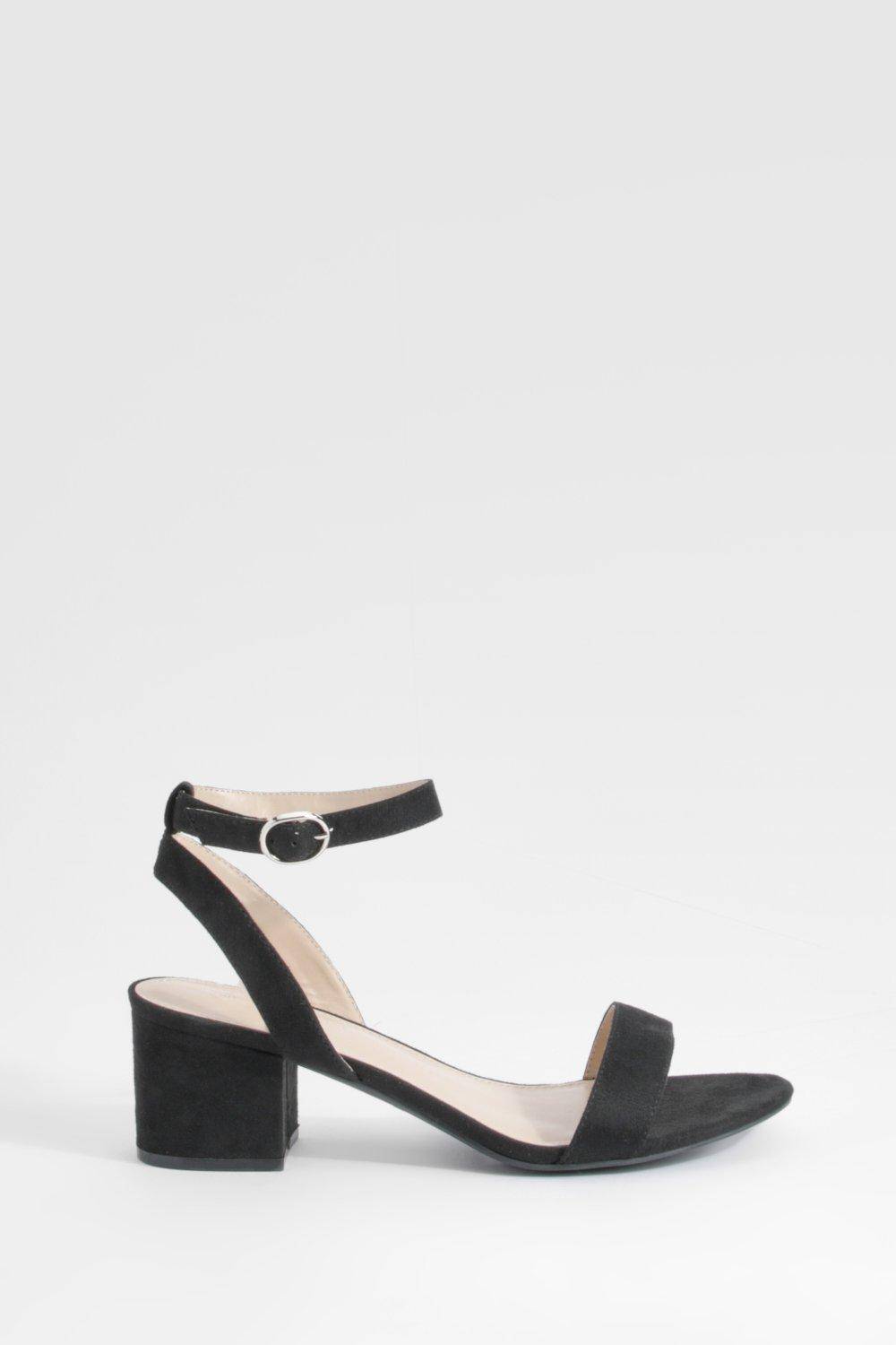 boohoo Talons Wide Fit Low Block Barely There