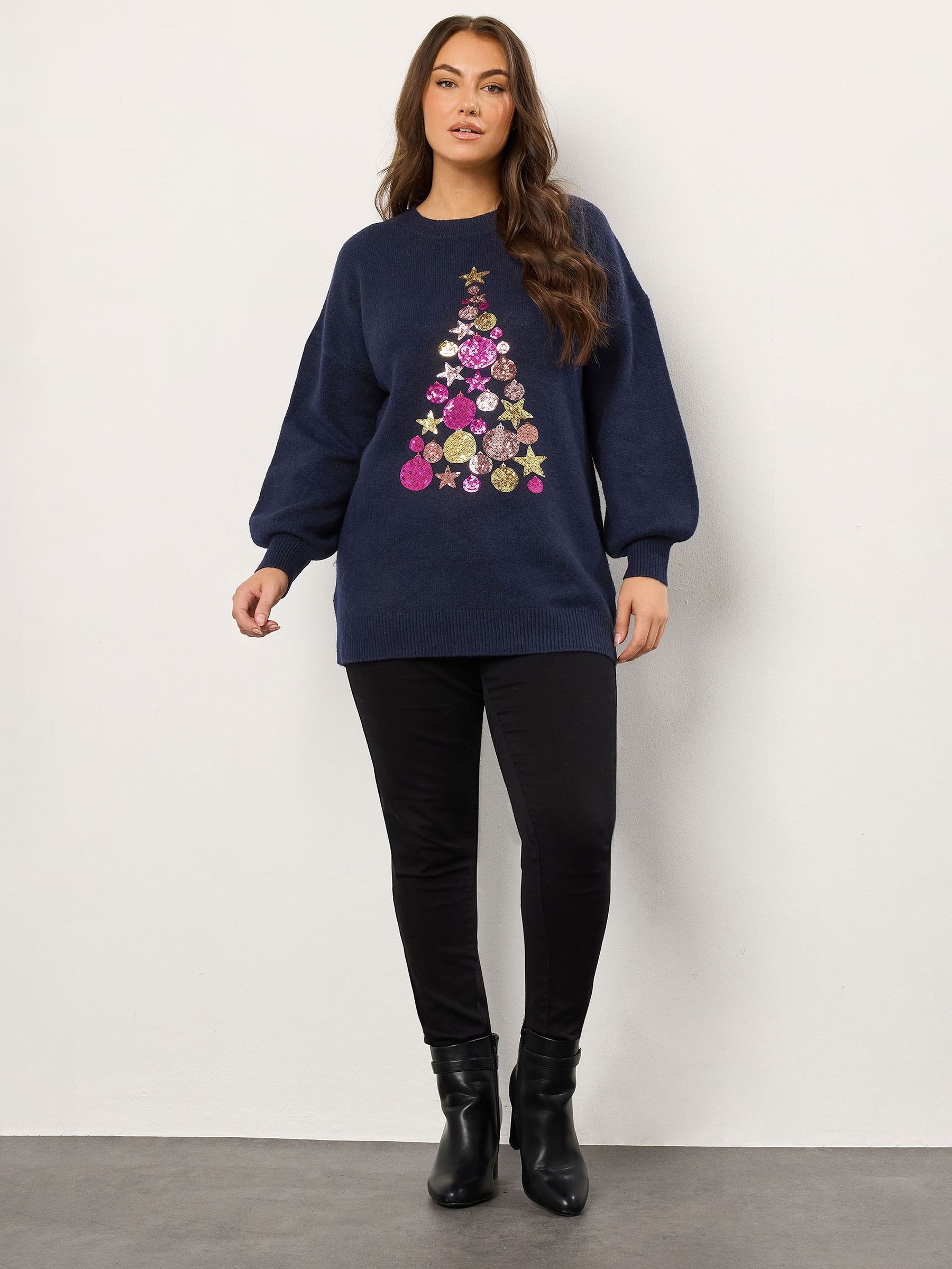 Evans Blauwe Kerstboom Bal Trui