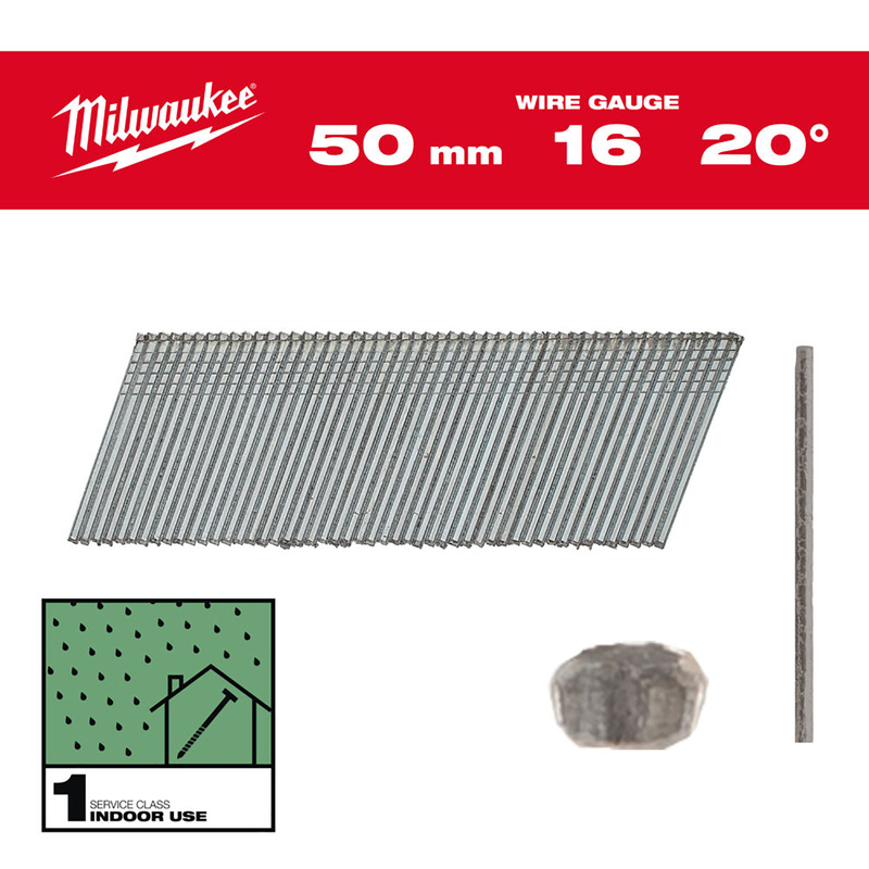 Milwaukee nagels 16G/20°/50mm/G/SC1