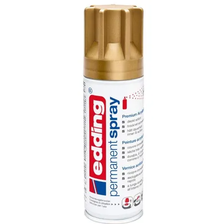 edding 5200 Permanent Spray Premium-Acryllack, seidenmatt, 200ml, reichgold