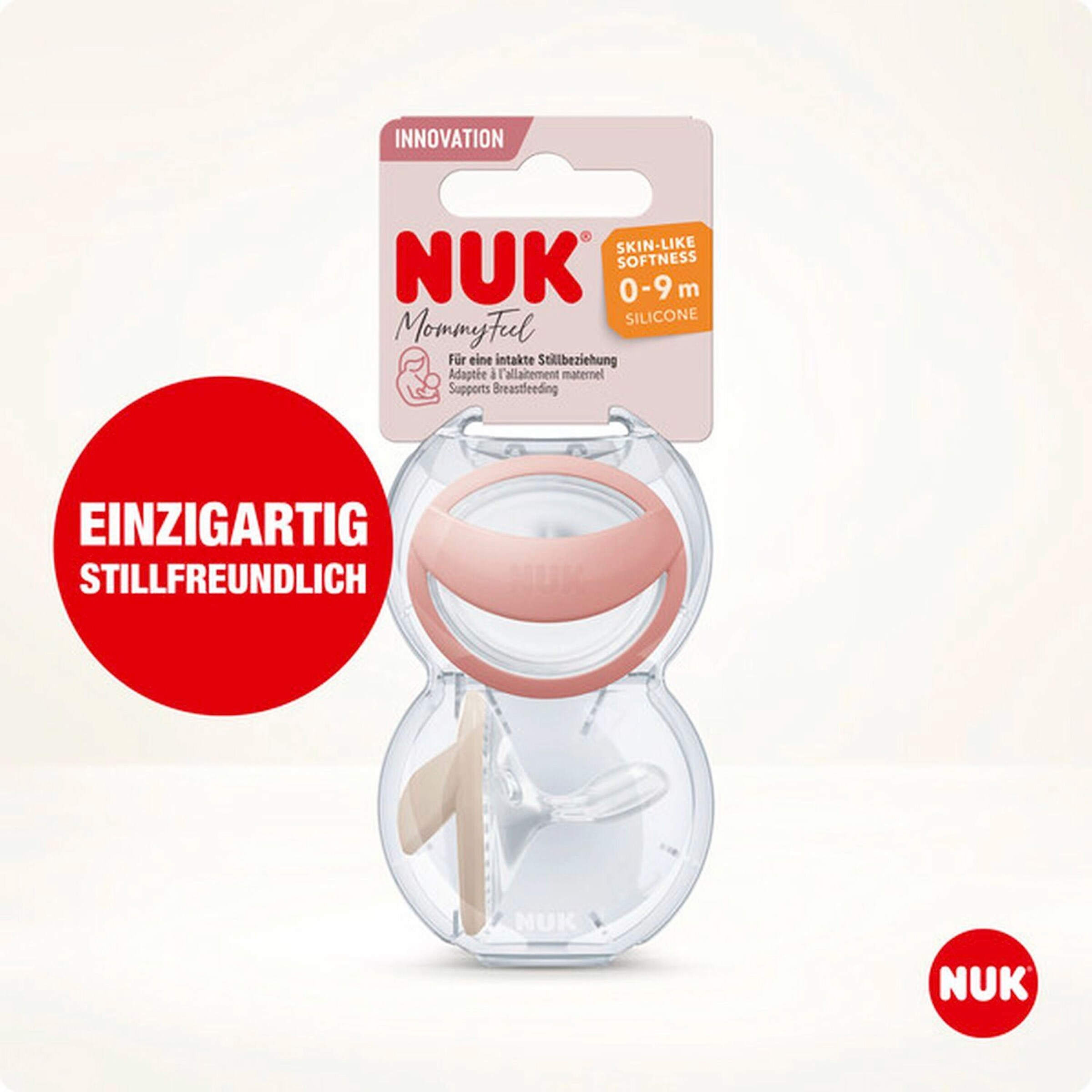 NUK 2er-Pack Schnuller MommyFeel Silikon 0-9M blush-sandstone