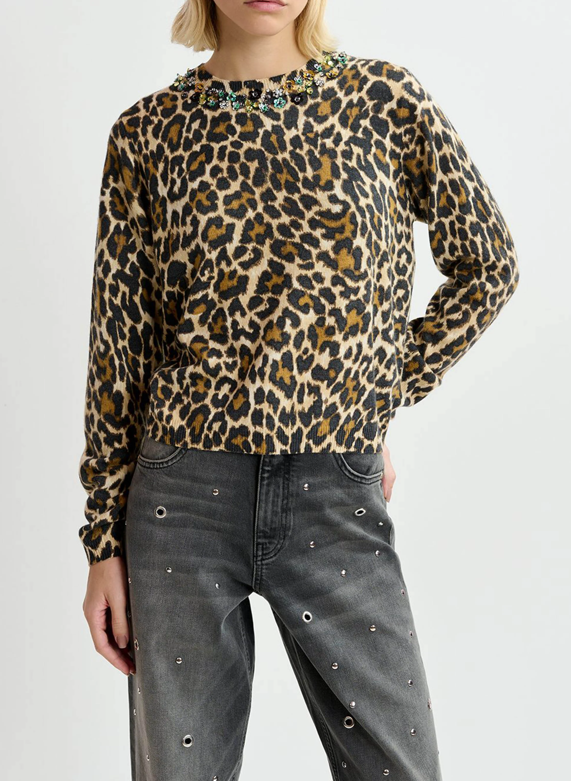 GALLER - Pull col rond en laine mélangée | Marron