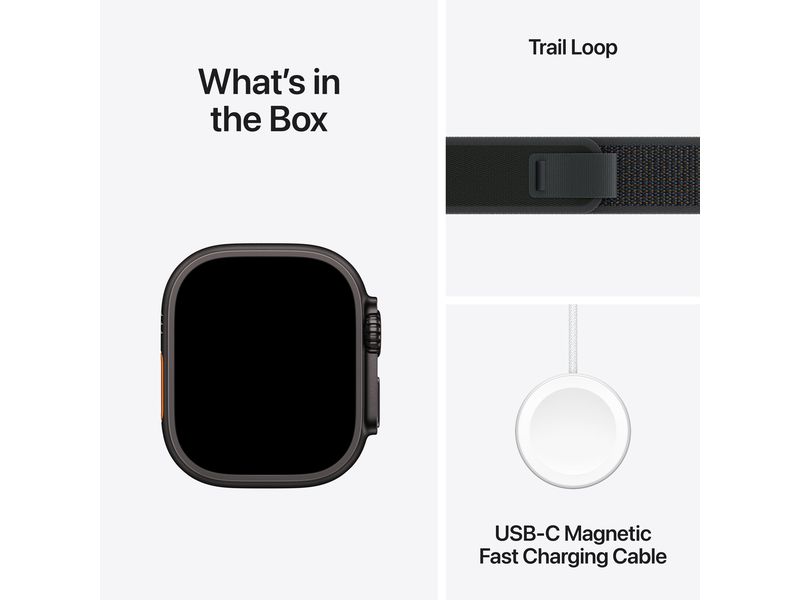 Apple Watch Ultra 2 Black Titanium Trail Loop Schwarz M/L Die robusteste und leistungsfähigste Apple Watch.