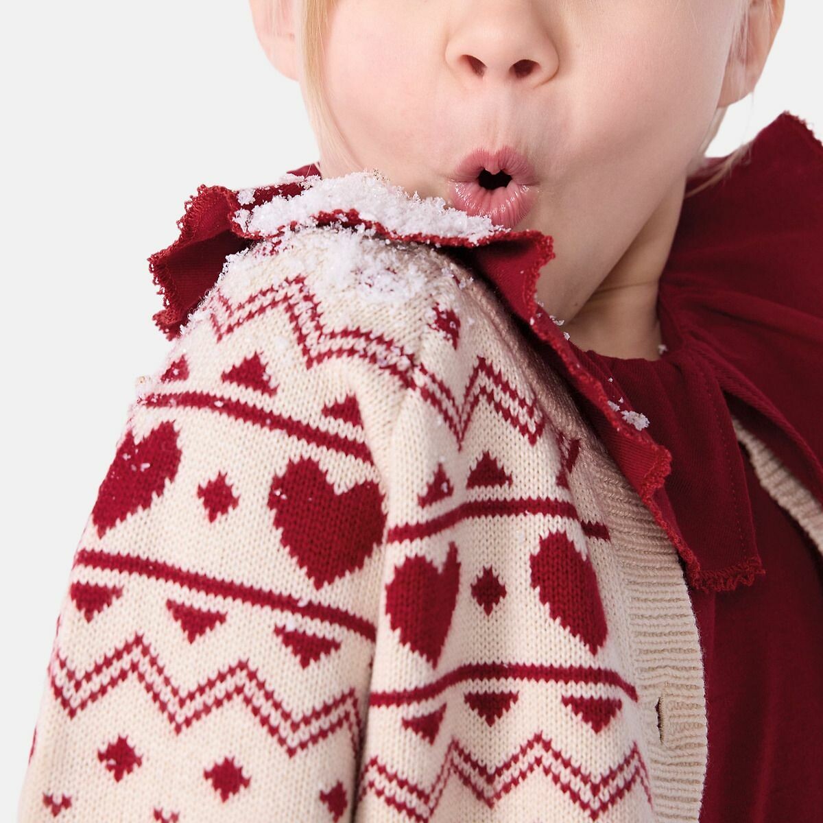 PETIT BATEAU<br>Colete em lã e algodão, padrão jacquard