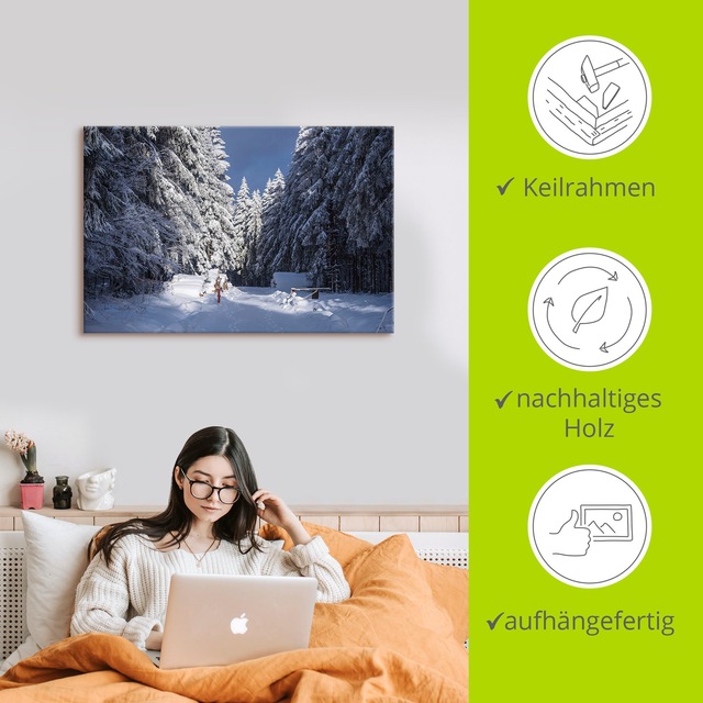 Artland Leinwandbild »Winter im Thüringer Wald II« Waldbilder 1 Stk. tlg. auf Keilrahmen gespannt