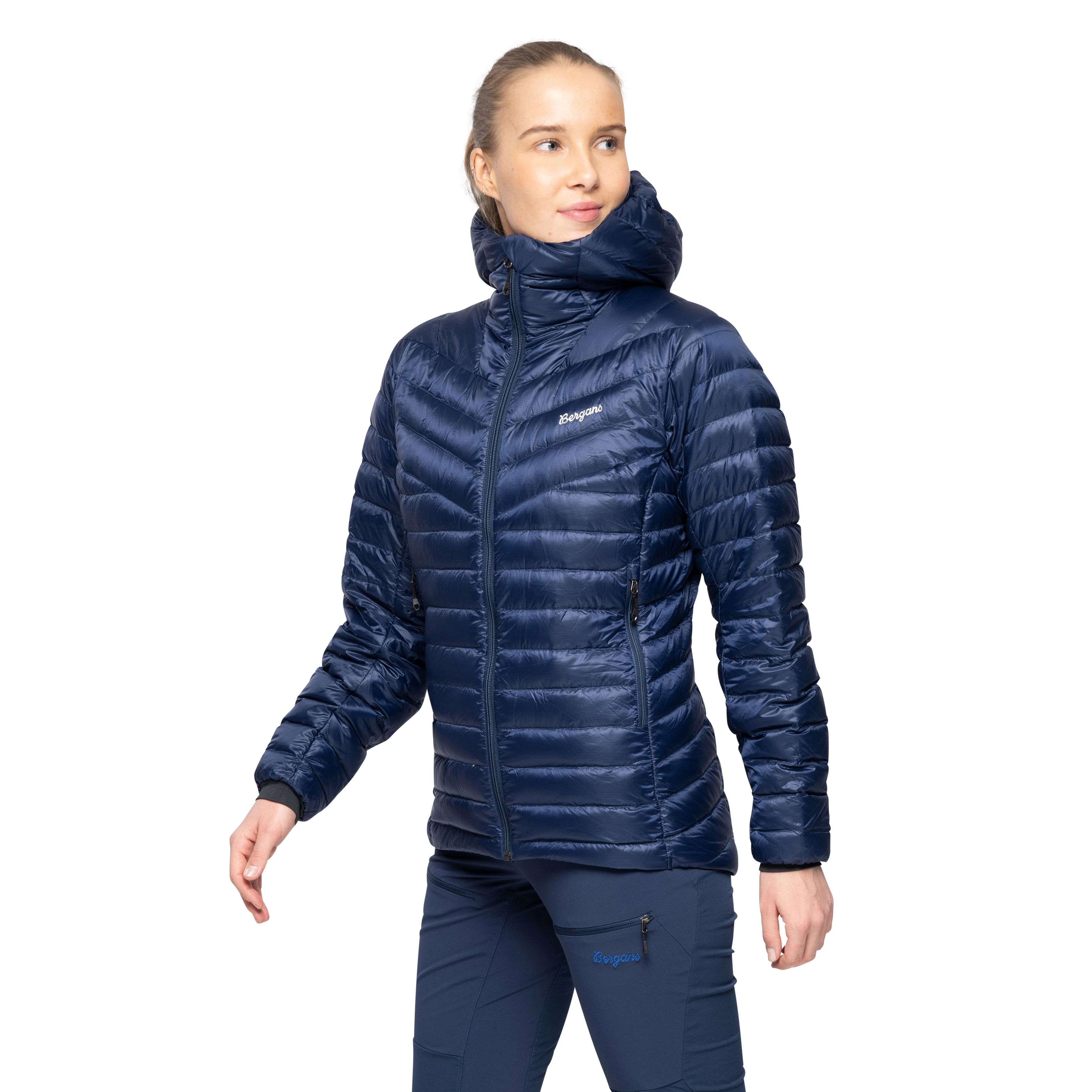 Rabot Light Down Jacket Hood Women Navy Blue