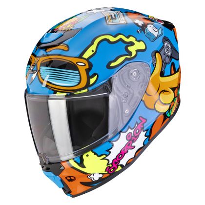 Casque Scorpion Exo EXO-JNR - FUN - Bleu / Orange