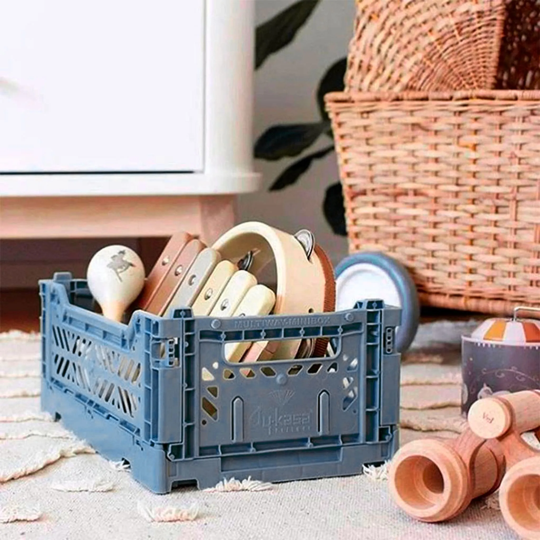 Aykasa Panier de Rangement Mini - Bleu Cobalt