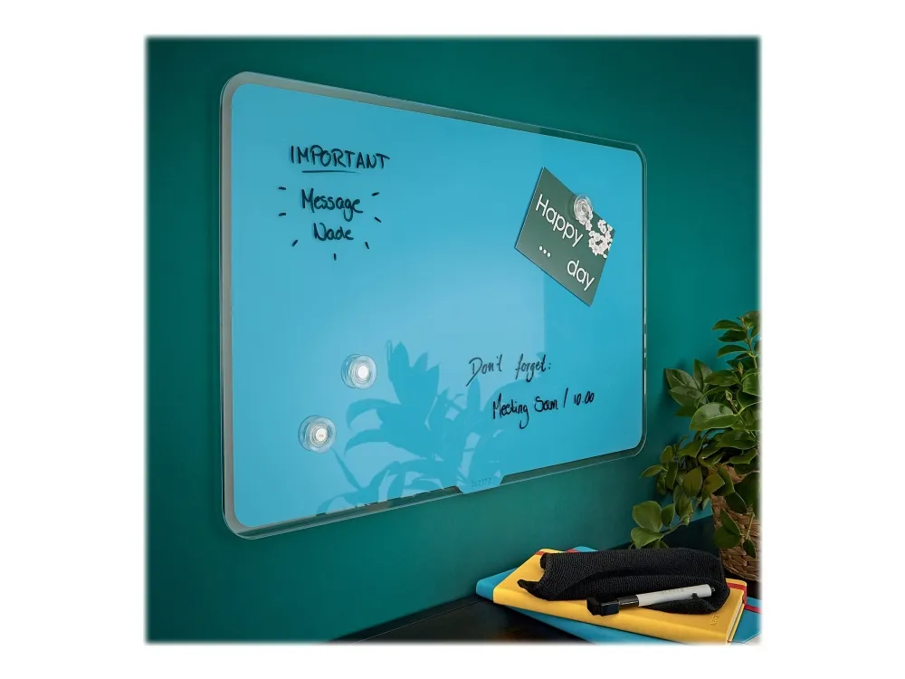 Whiteboard glastavle Leitz Cosy 80x60 cm blå magnetisk