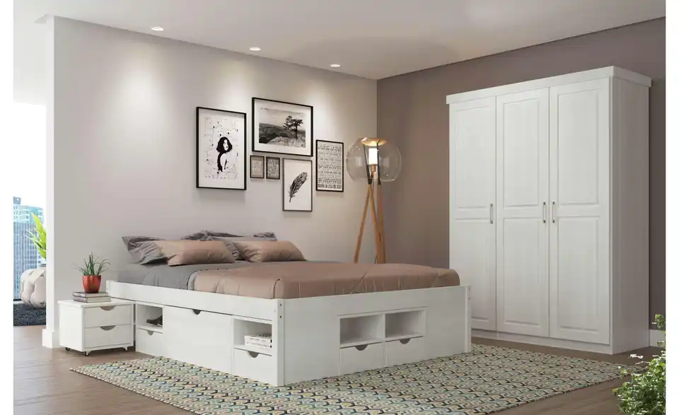 Funktionsbett-Gestell Till Weiß 140 cm
