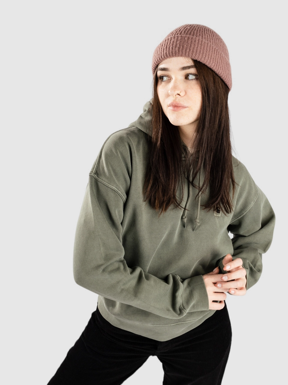 Carhartt WIP Nelson Hoodie smoke green garment dyed