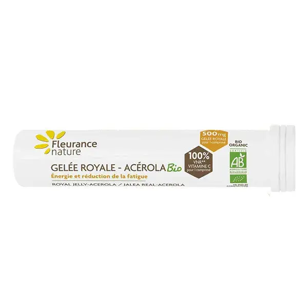 Fleurance Nature - Energia e Vitalidade - Geleia Real de Acerola Orgânica - 15 Cápsulas Mastigáveis