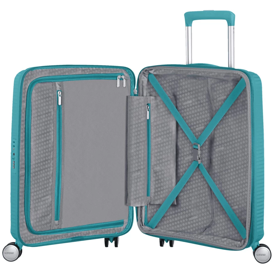 American Tourister Soundbox - 4-Rollen-Kabinentrolley S 55 cm erw. turquoise