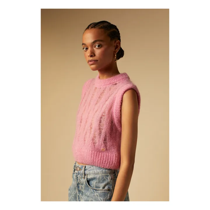 Tressé Pull Sans Manches Mariza Kid Mohair | Rose
