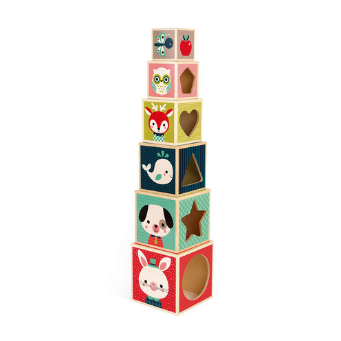 Pyramide 6 cubes - Baby Forest - JANOD