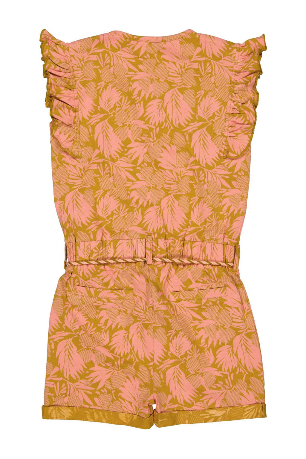 Quapi playsuit BELLE met all over print okergeel/roze