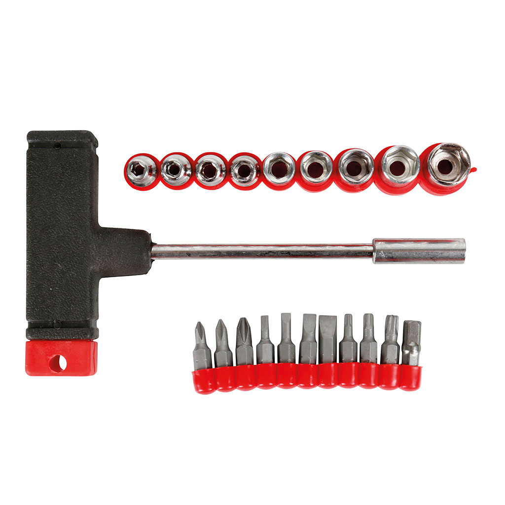 Coffret tournevis en T, douilles et embouts