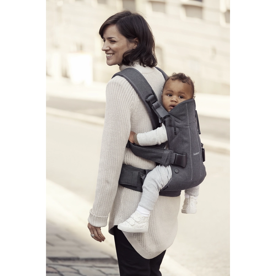 BABYBJÖRN Babytrage One Cotton Mix Jeansgrau  Dunkelgrau