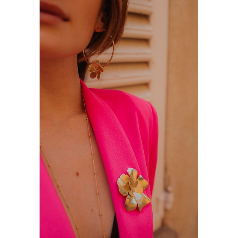 broche fleurs doré à l'or fin - ORPHÉE